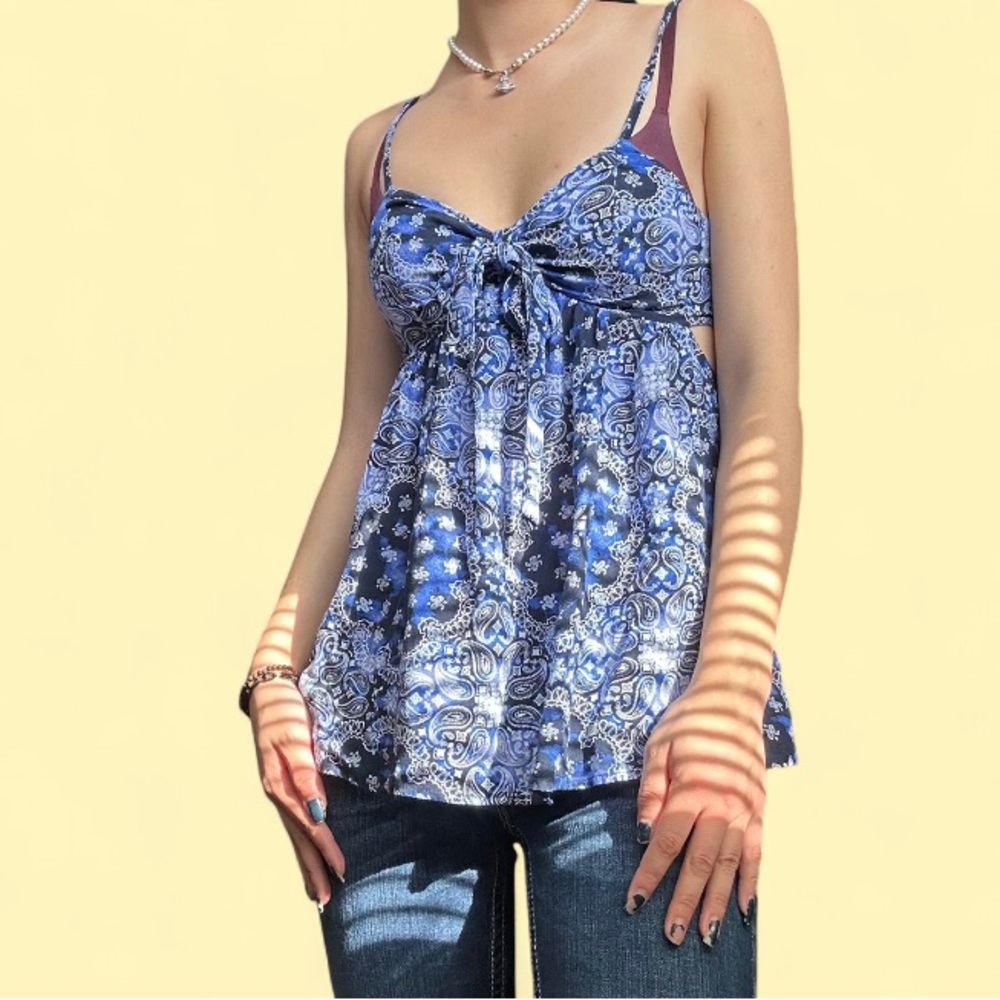 Y2K No Boundaries Floral Babydoll Top - Picture 1 of 6